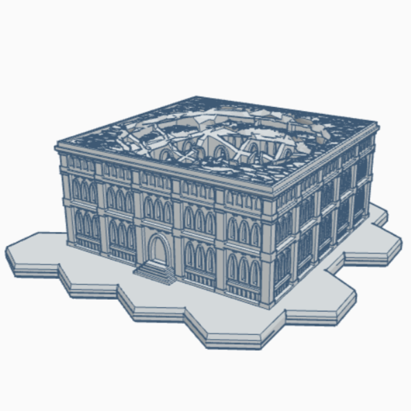 Gothic Ruined Building 117 with Hex Base GRHB117